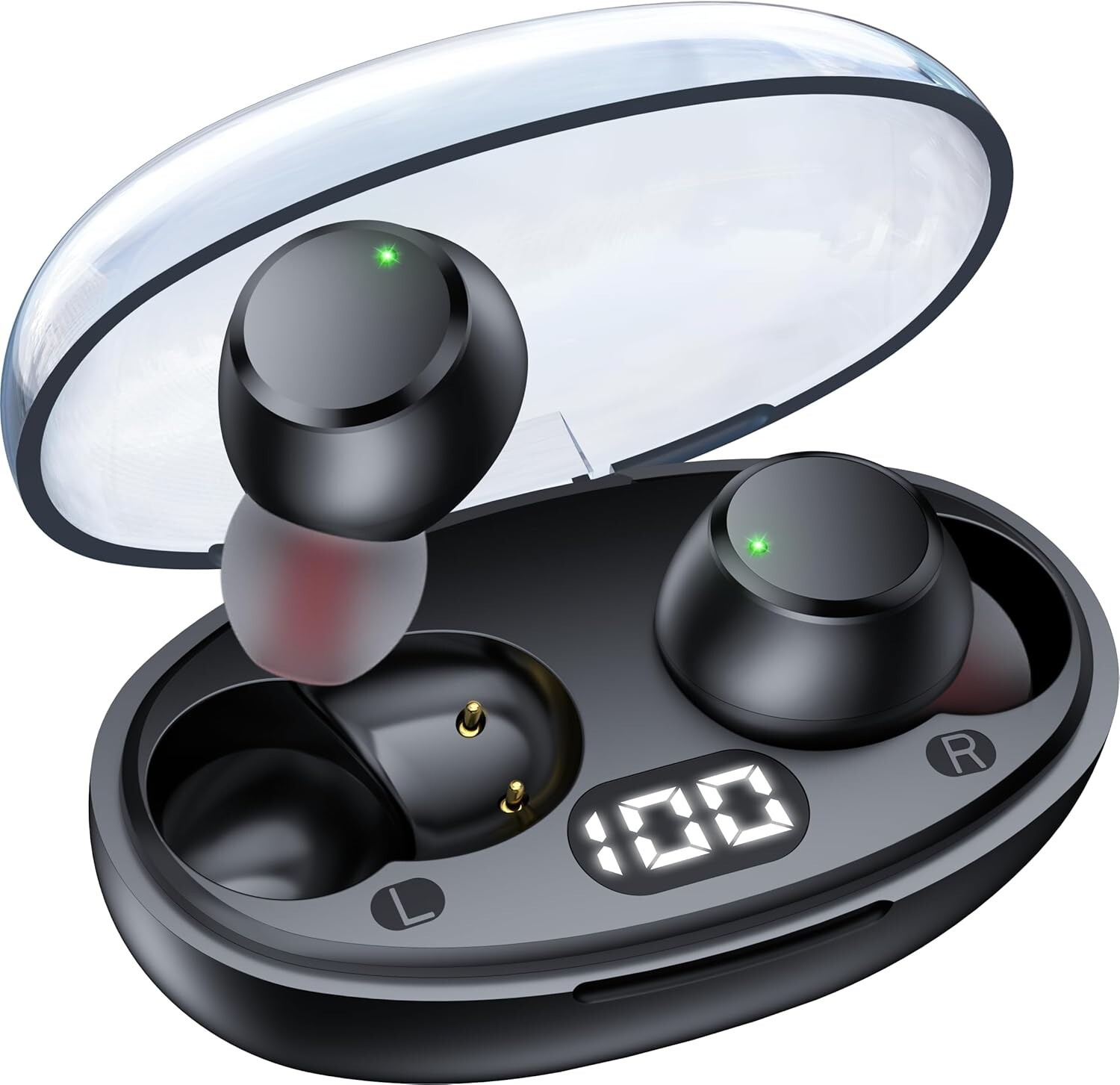 Ear Buds Wireless Earbuds Bluetooth 5.4 Headphones with LED Power Display