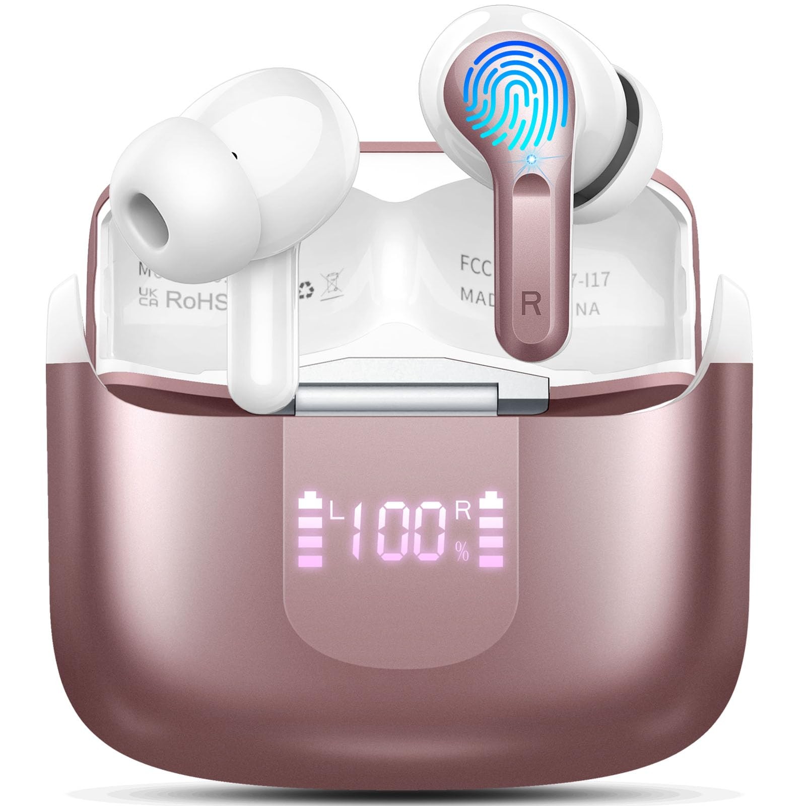 Wireless Earbuds, Bluetooth 5.3 Headphones 2025 NEW Ear Buds 40H Bass Stereo …