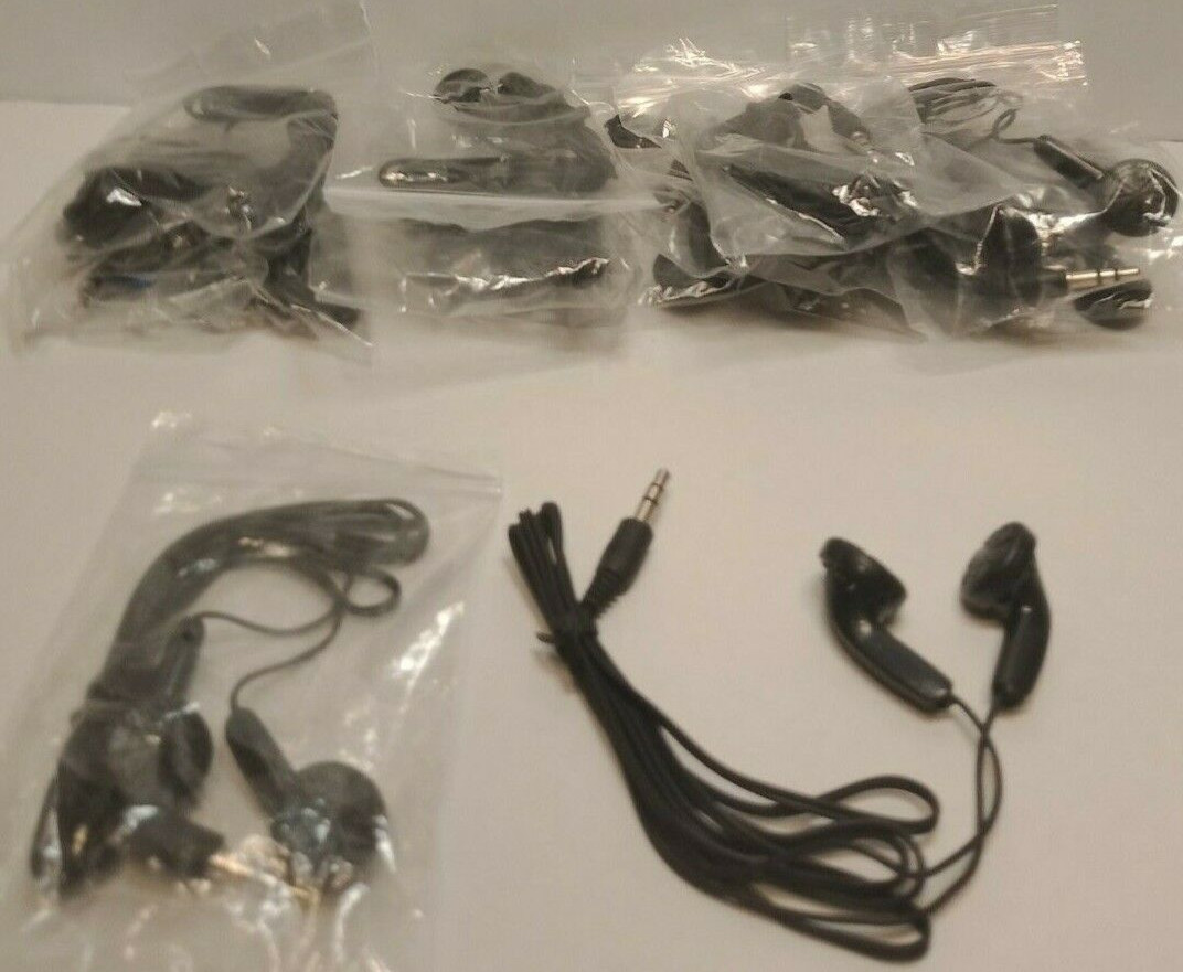 7 PAIRS EAR BUDS UNBRANDED AFORDABLE 3′ CORD BLACK BRAND NEW!