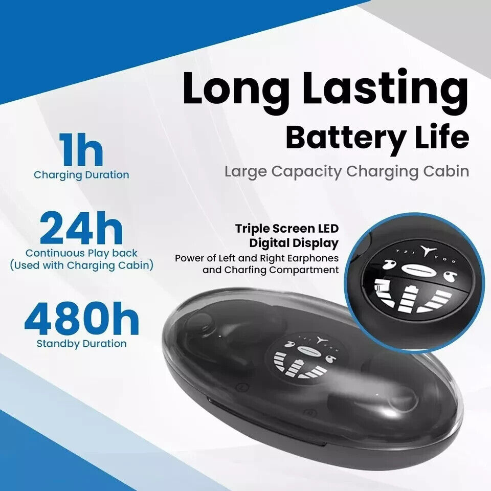 Bluetooth Earbuds Headset TWS5.3 Inear Wireless Earphone Invisible for All Phone