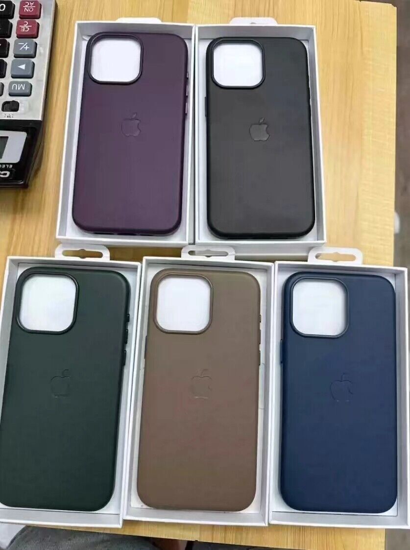 Xmas For iPhone 15 Pro Max 15 Original Leather Apple Phone Case with MagSafe
