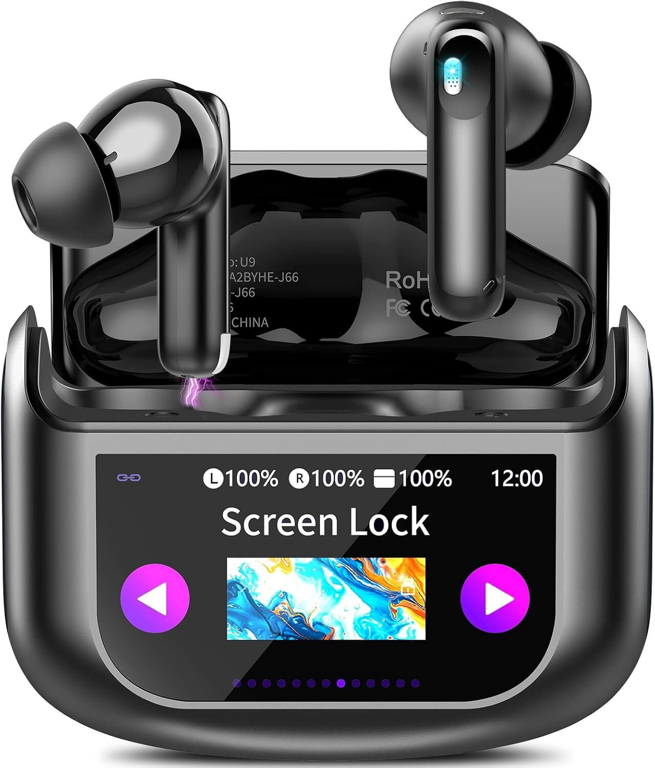 Wireless Earbuds, Bluetooth 5.4 Headphones Multi-Function Touch Screen Ear Buds
