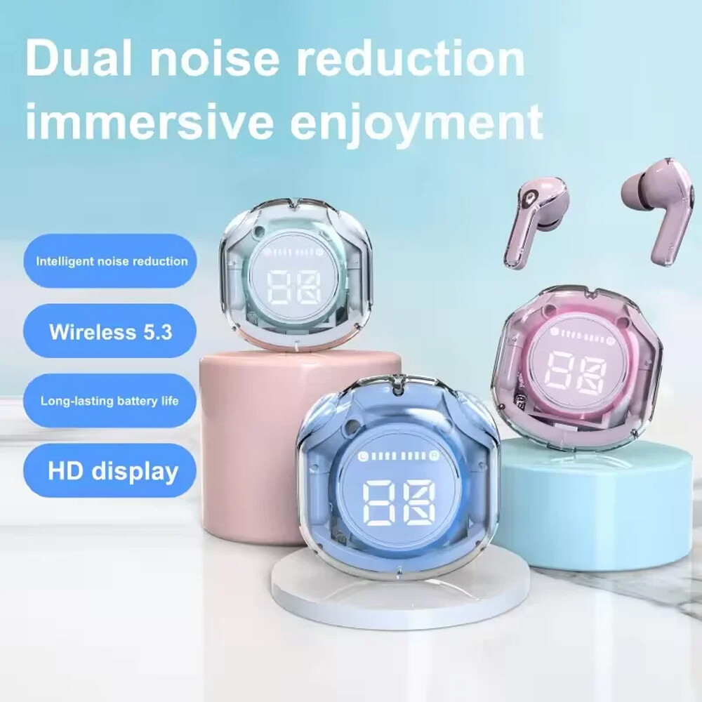 Wireless In-Ear Headphones Headset Ear Buds Long Playtime Clear Calls Earphones
