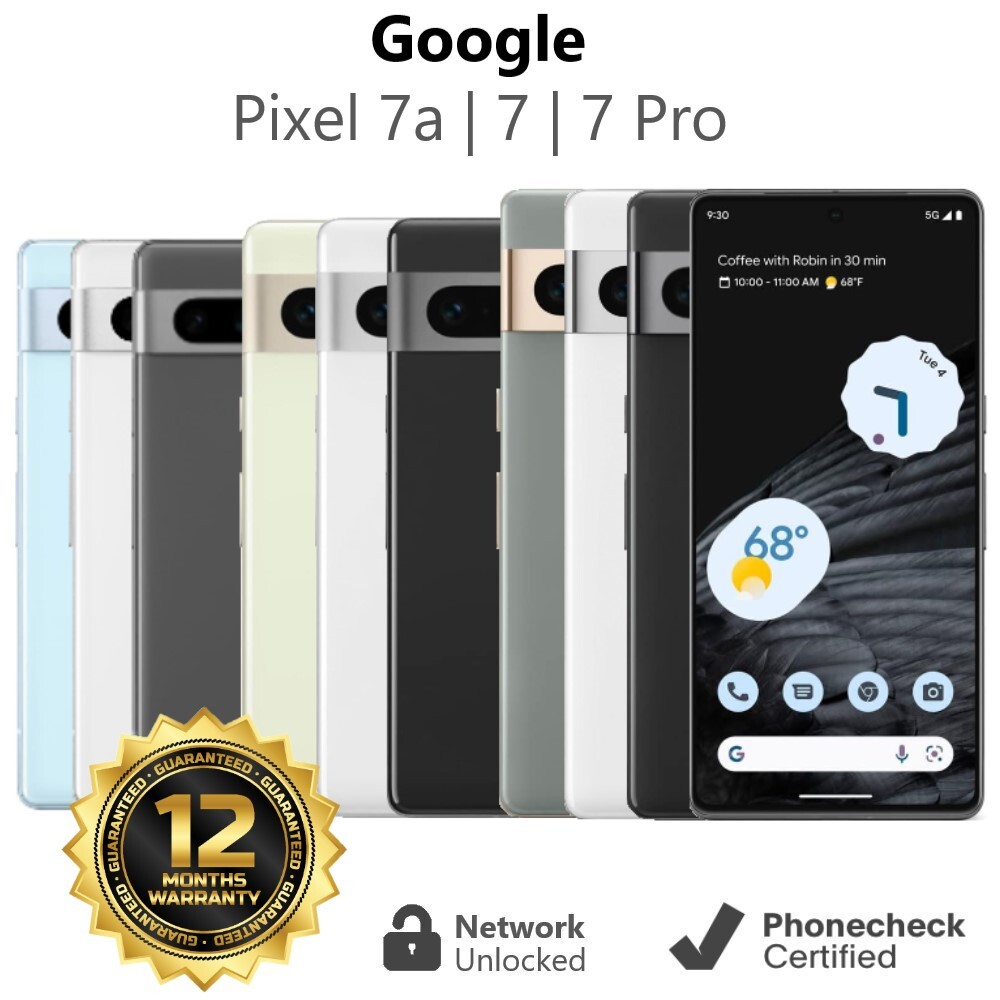 Google Pixel 7 | 7a | 7 Pro 128GB | 256GB – Unlocked T-Mobile AT&T – Very Good