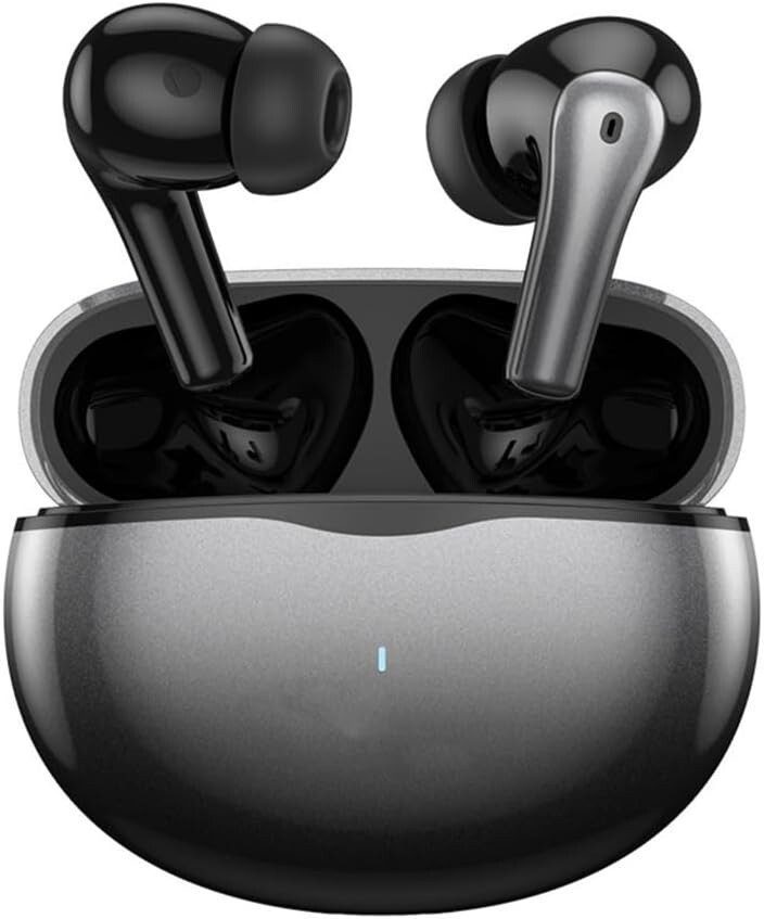 Black Bluetooth 5.3 Headphones True Wireless Earbuds 20H Playback Earphones case