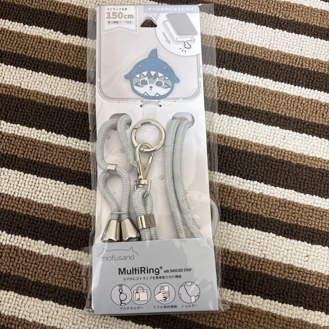 Mofu Sand Smartphone Accessories Multi-Ring & Strap Set Shark Nyan Used