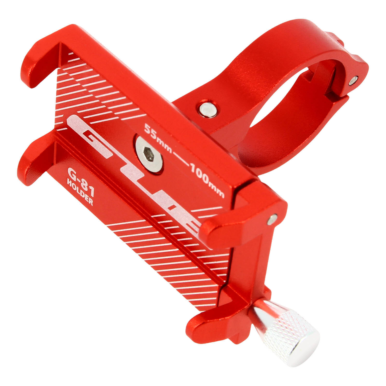 Bike Mount for Smartphone from 55 to 100mm wide Steel Handlebar Fixing-G-81, Red