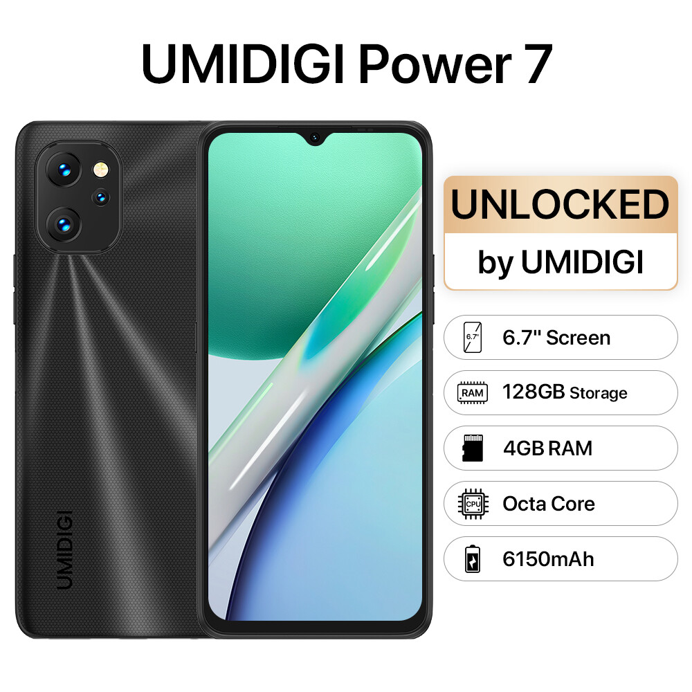 UMIDIGI Power 7 4GB+128GB 6.7” Dual SIM 6150mAh Unlocked 4G Android Smartphone