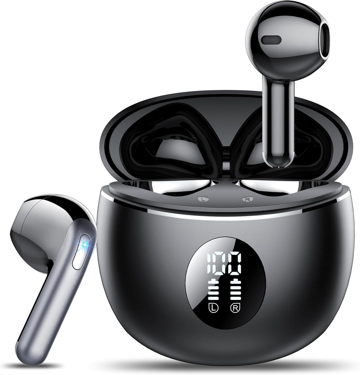Wireless Earbuds, Bluetooth Headphones 5.4, 50H Playtime LED Display Waterproof