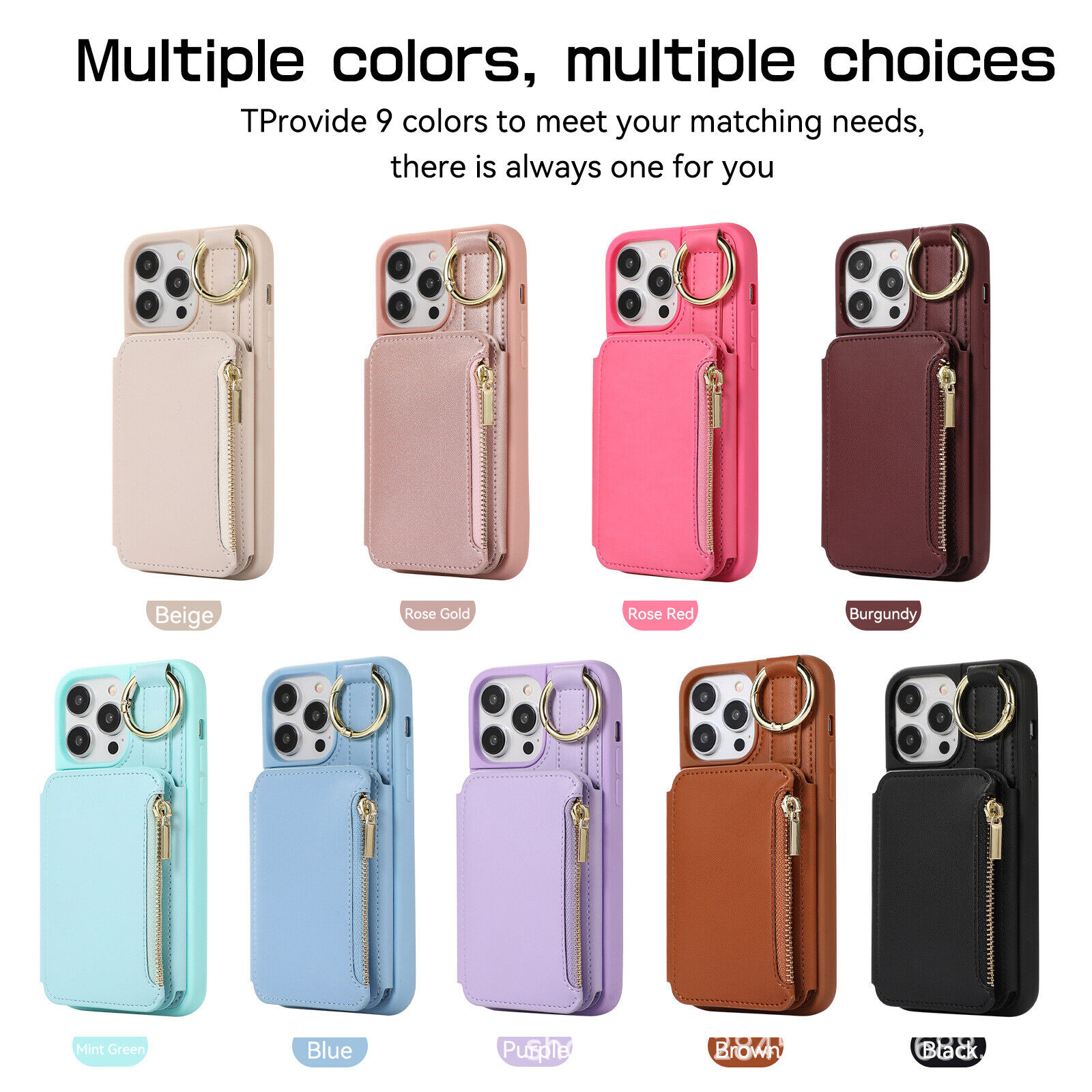 New Apple Phone Protective Case Hanging Strap Multi Card Leather Case Anti Drop
