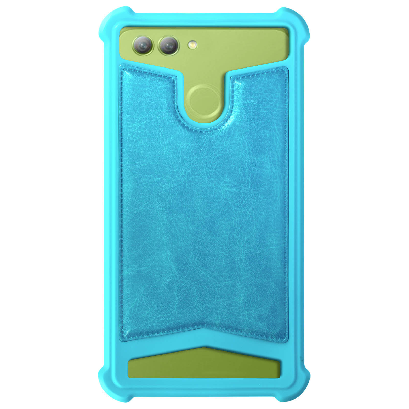 Universal faux-leather shock absorbing case for 5.3″ – 5.5″ Smartphones – Blue