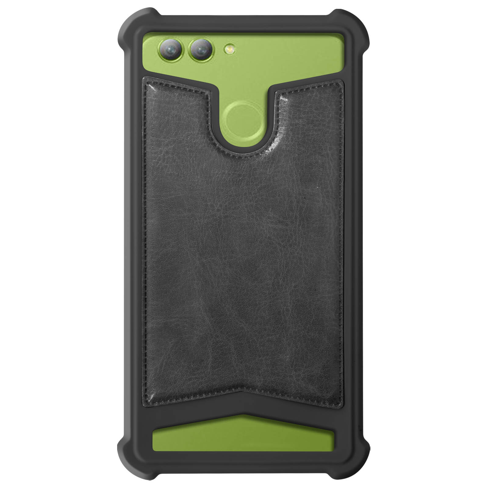 Universal faux-leather shock absorbing case for 4.7″ – 5.0″ Smartphones – Black