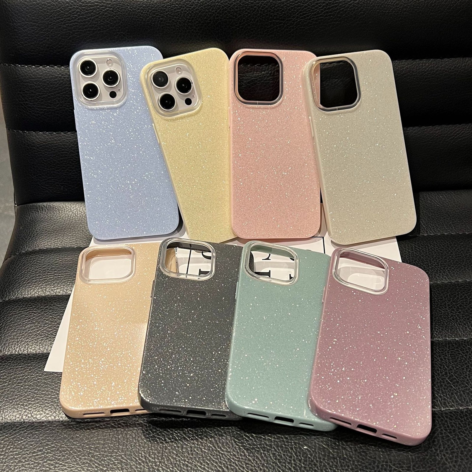 Suitable for iPhone17/16 Glitter Simple Solid Color Premium Apple Phone Case