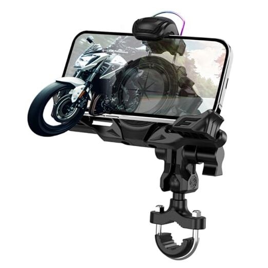 Motorcycle Phone Mount Holder，Bicycle Phone Mount,Metal Extension Arm black