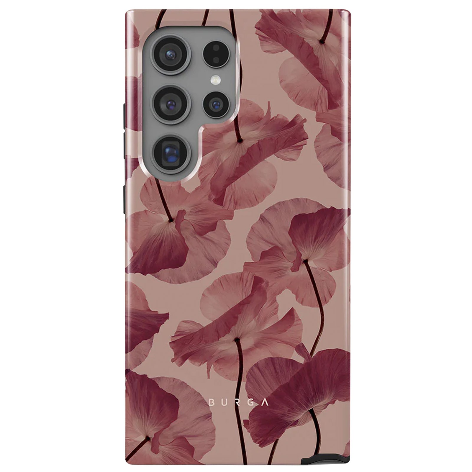Burga Case for Samsung Galaxy S24 Ultra Elegant Tender Kiss pattern, Burgundy