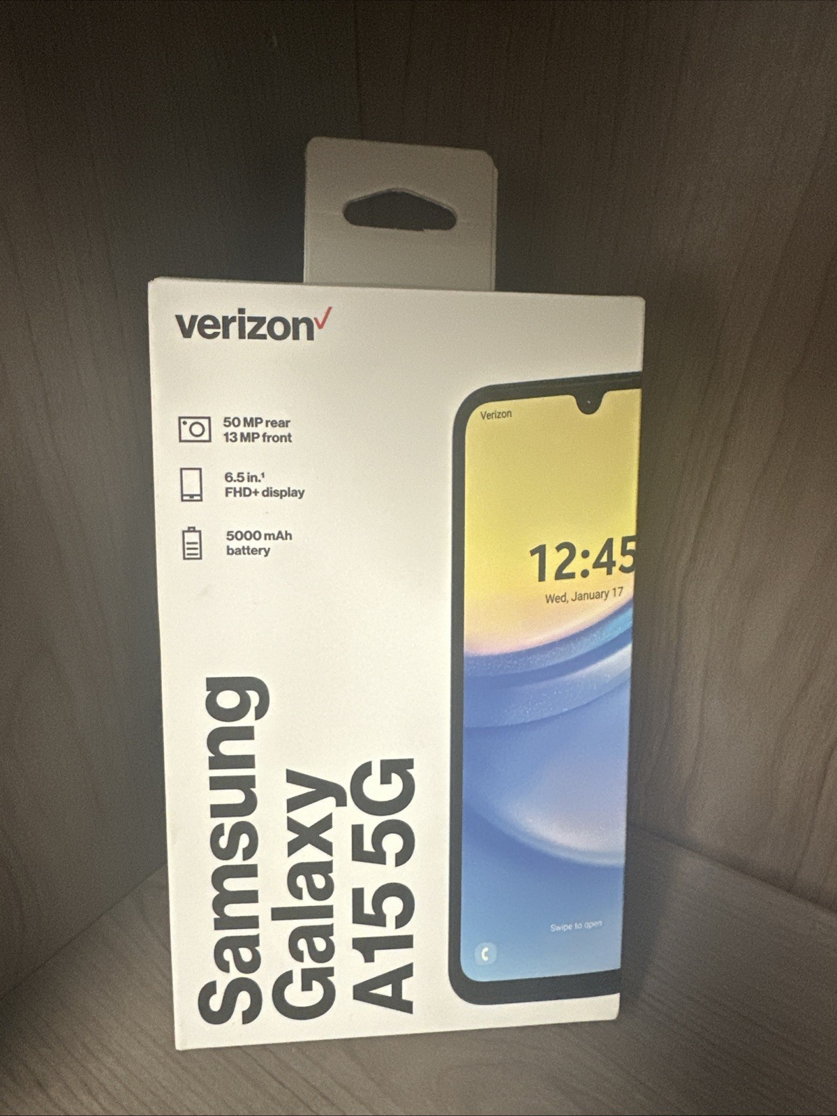Verizon Samsung Galaxy A15 5G UW, 6.5″ FHD+, 128GB, 50MP, Prepaid, Blue
