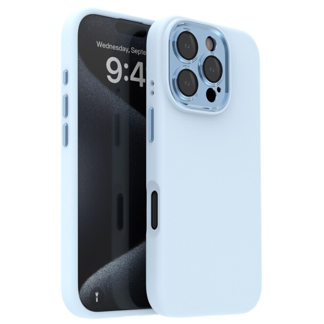 Metal silicone series liquid silicone For iphone 16 Pro Max phone case