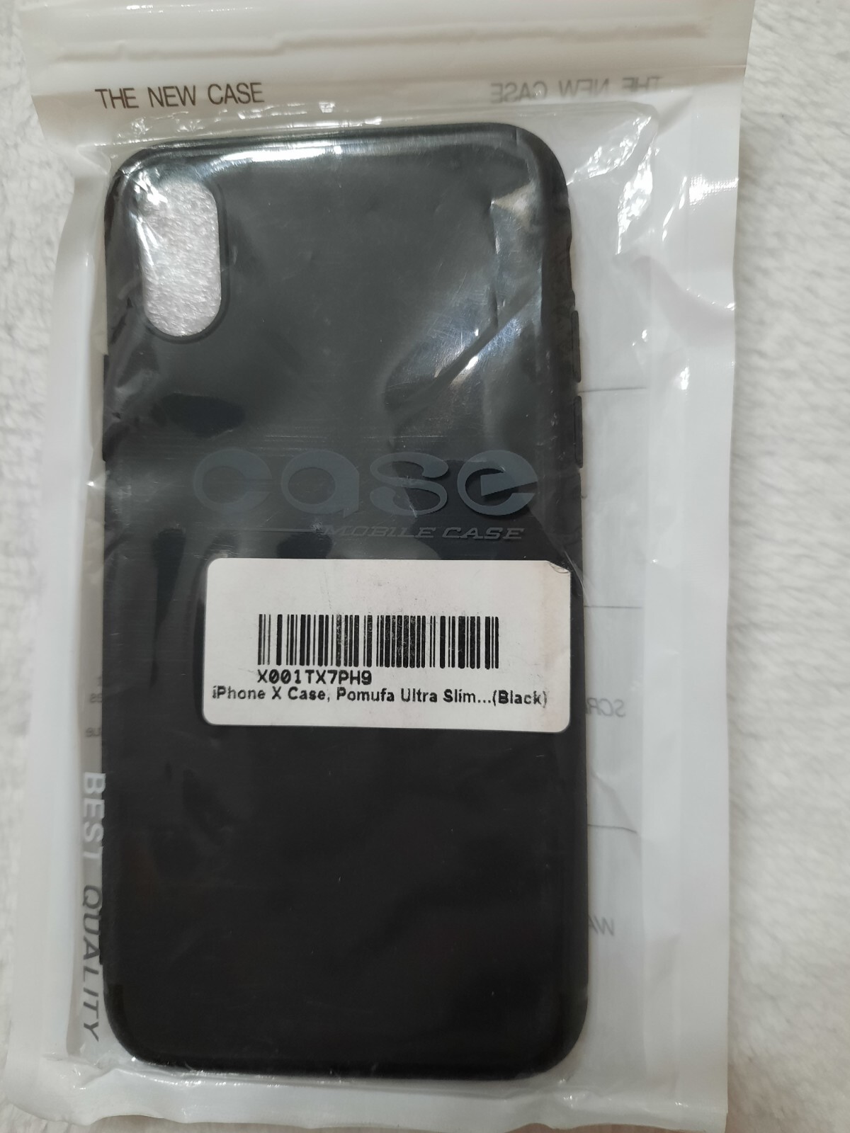 Apple Phone Black Silicone Front Case Cover for Apple iPhone X Pomufa Ultra Thin