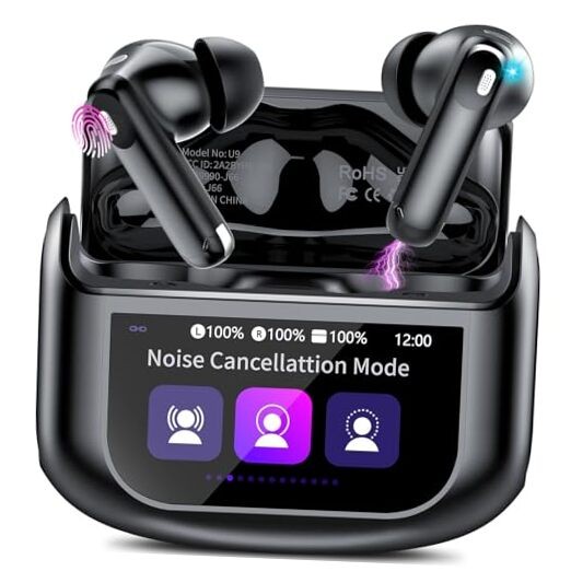 Wireless Earbuds, Bluetooth 5.4 Ear Buds with Multifunctional Touch Dark Black