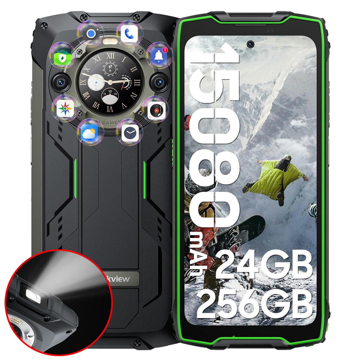 Blackview BV9300 Pro Rugged Smartphone 15080mAh 24GB+256GB Android 13 120Hz NFC