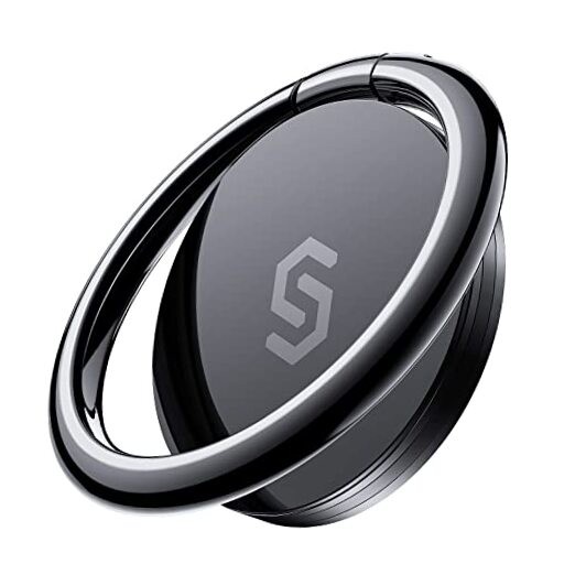 Cell Phone Ring Holder Stand, 360 Degree Rotation Finger Ring 1 Pack Black