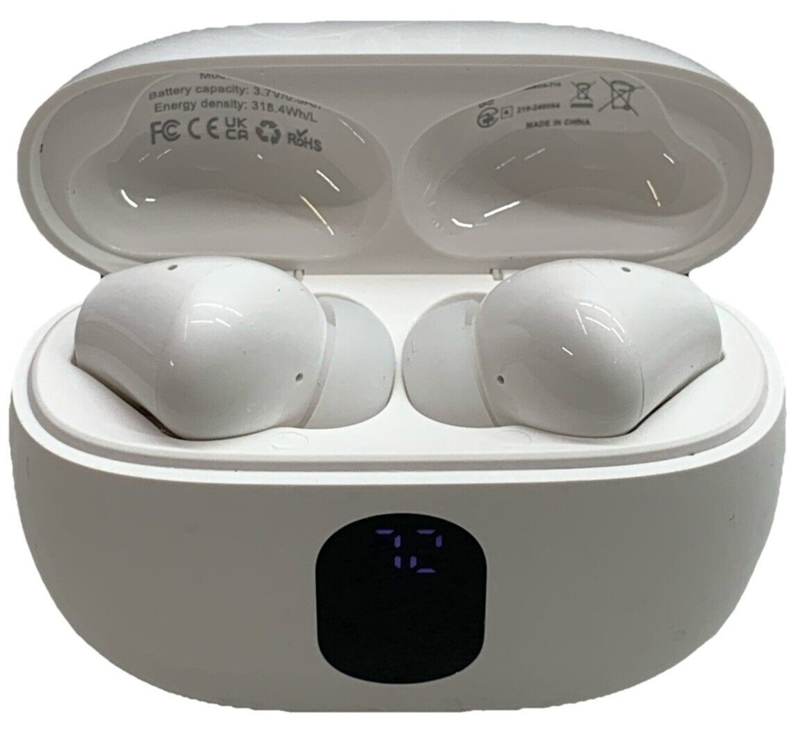True Wireless Earphone Bluetooth Ear Buds T18 White Hifi LED Digital Display