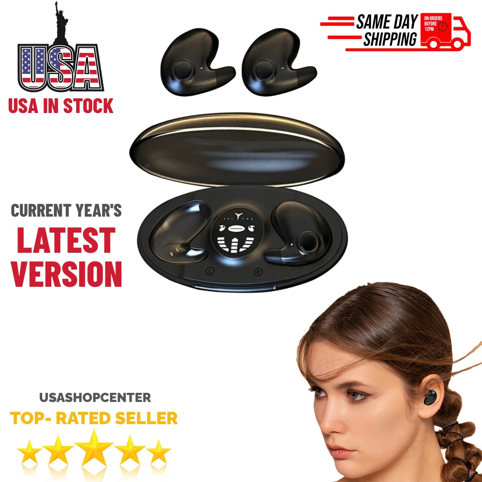 Bluetooth Earbuds Headset TWS5.3 Wireless True Earphone Invisible for All Phone