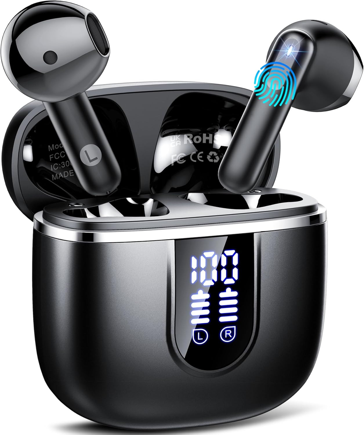 Wireless Earbuds, 2025 Bluetooth 5.4 Headphones in Ear Buds 3D Bass Stereo, 40H