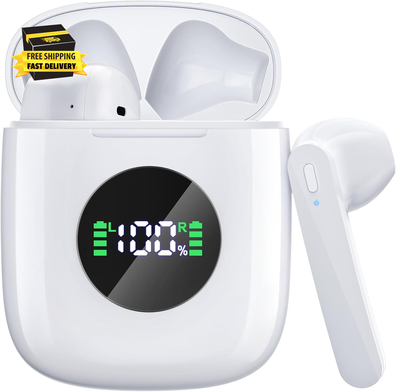 Ear Buds Bluetooth Headphones 50H Playtime Wireless Earbuds with Wireless Chargi