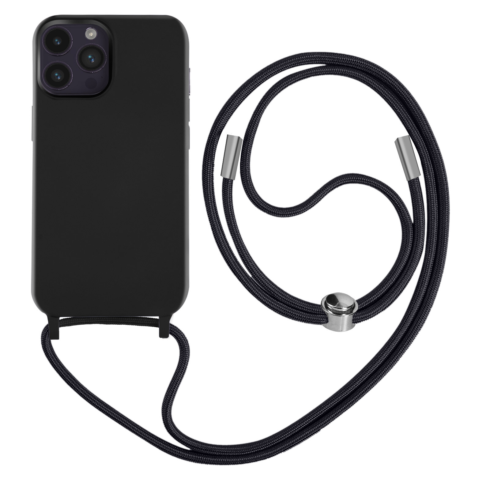 iPhone 14 Pro Semi-rigid Case with an 80cm Lanyard Black