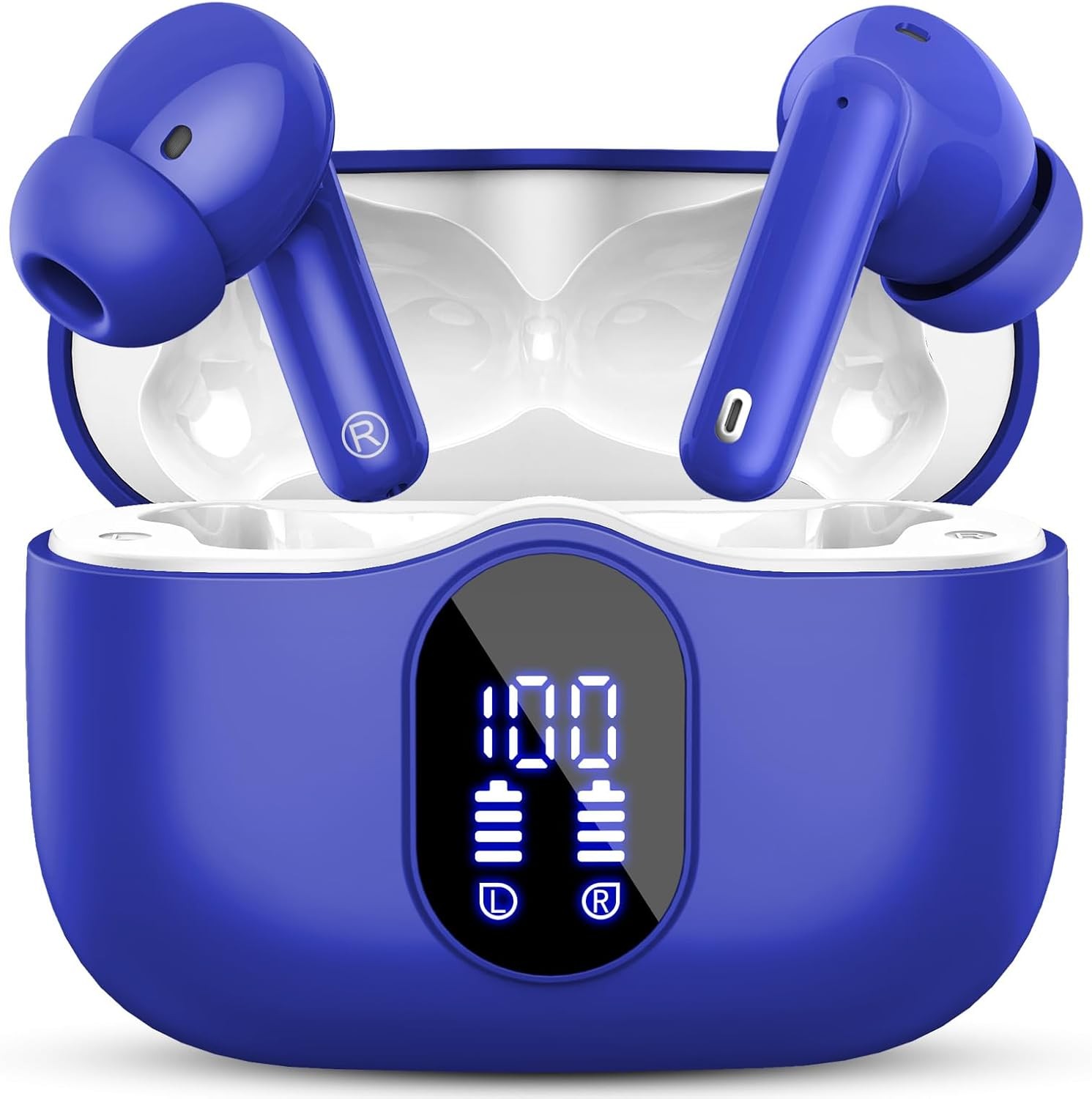 Wireless Earbuds Bluetooth 5.4 Headphones Bass Stereo Ear Buds with Blue