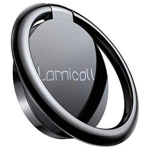 Cell Phone Ring Holder Finger Stand –  Phone Kickstand, 360° Rotation Black-01