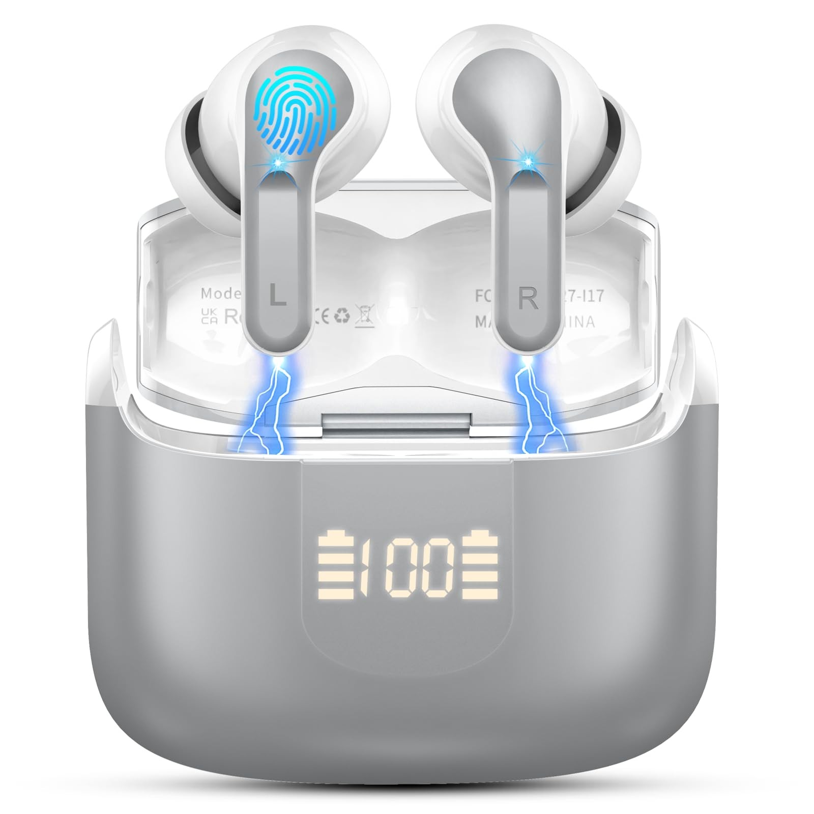 Wireless Earbuds, Bluetooth Headphones 5.3 NEW 40H Ear Buds Bass Stereo Earph…