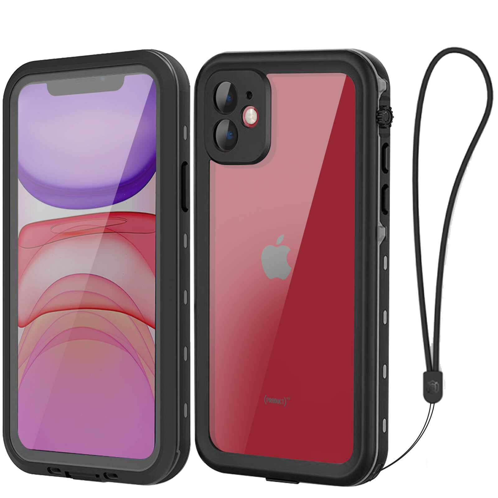 Complete Case for iPhone 11 Waterproof IP68 Redpepper Transparent Contour