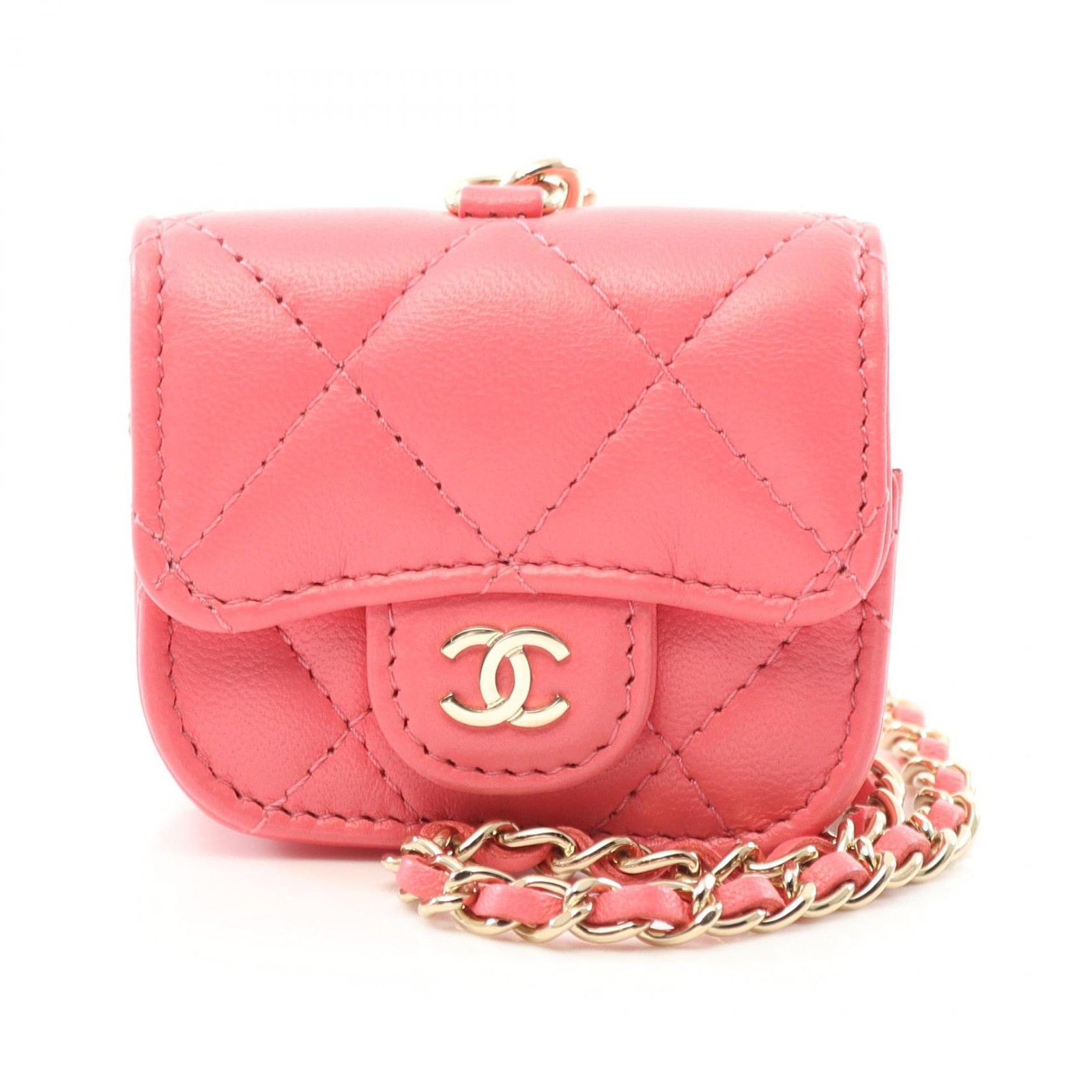 CHANEL  Matelasse Mobile Smartphone Accessories Lambskin Sheepskin  Pink
