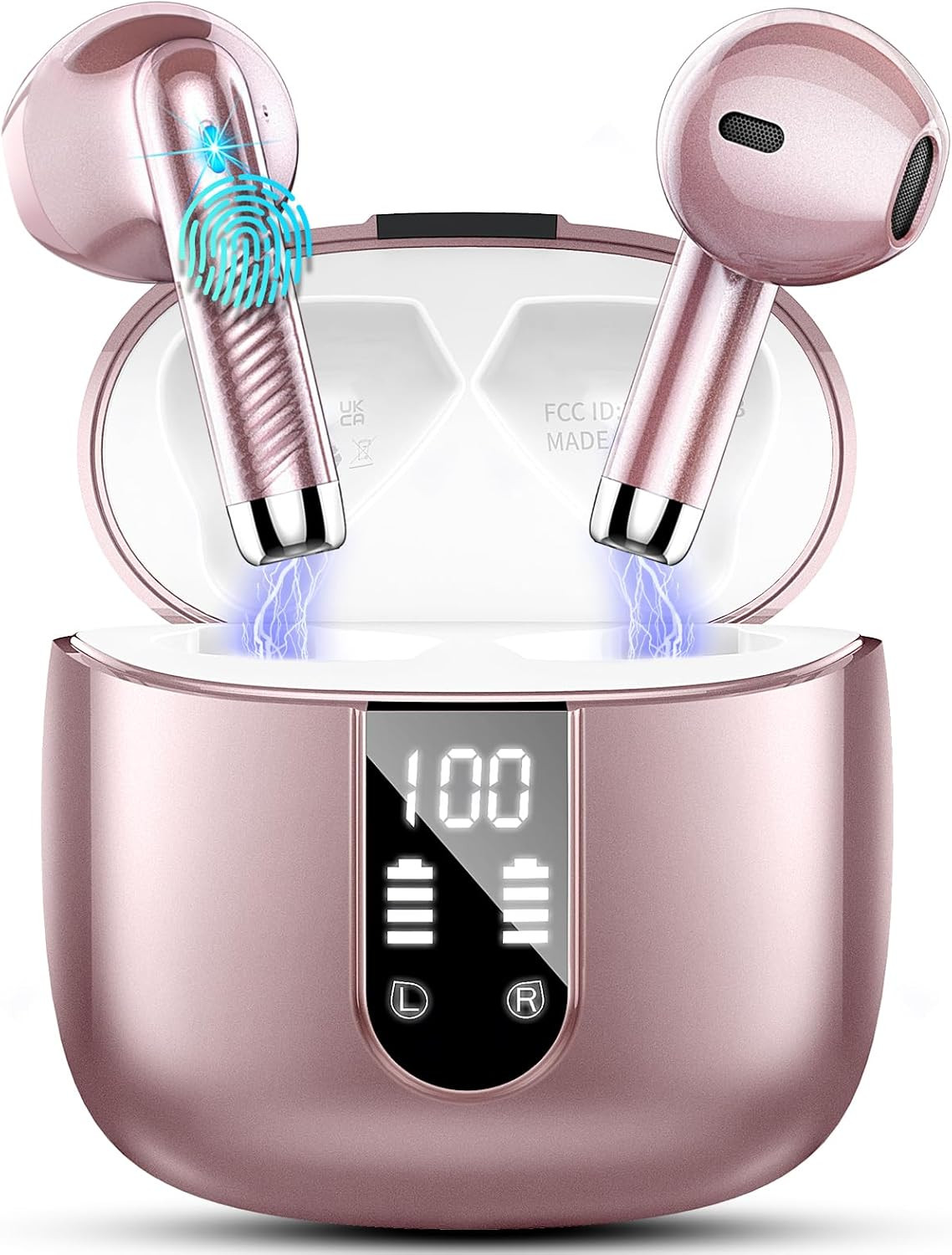 Wireless Earbuds, 2024 Bluetooth Headphones 5.3 Ear Buds Built-In ENC Noise Canc