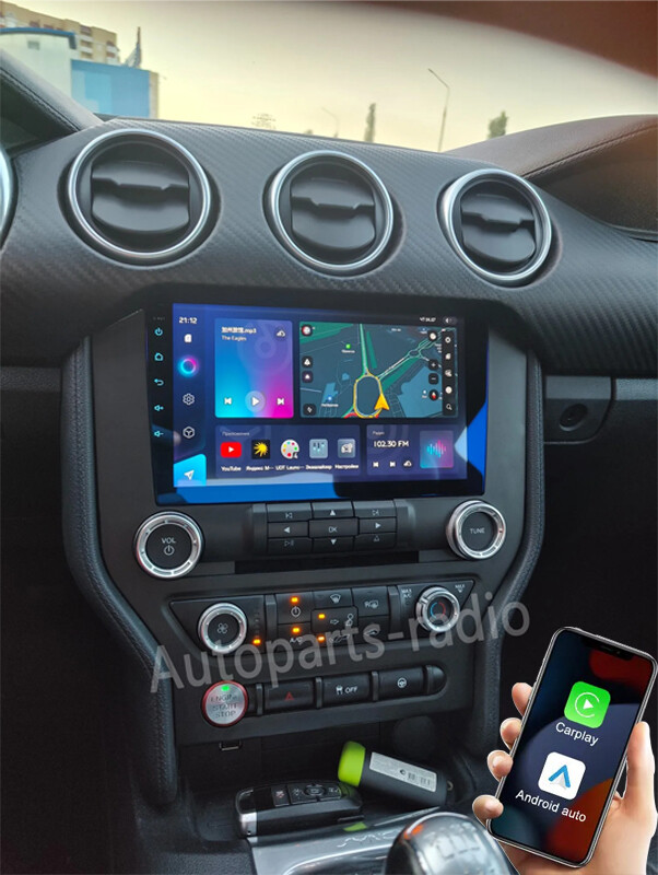 For 2015-2021 Ford Mustang Apple Carplay Car Radio Android 13 Navi GPS Player BT