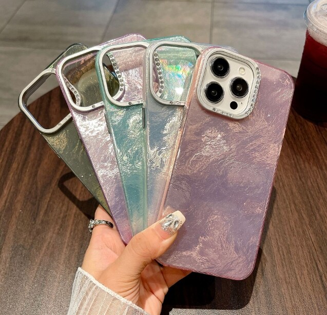 Phone case patterned tin foil For Apple iphone 16 15 14 13 12 11 Pro Max
