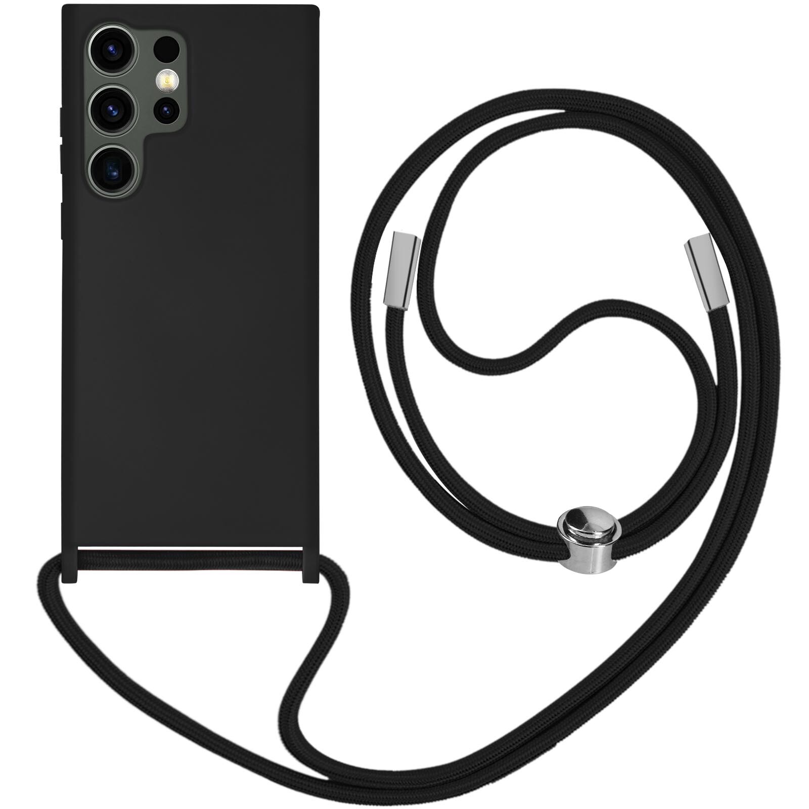 Lanyard Case for Samsung Galaxy S23 Ultra Semi-rigid Neck Lanyard 80cm Black