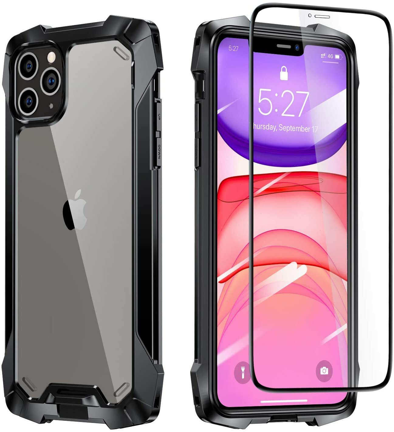 iPhone 11 Pro Case Rugged Military Grade Drop Tested Shockproof(5.8 Inch, Black)