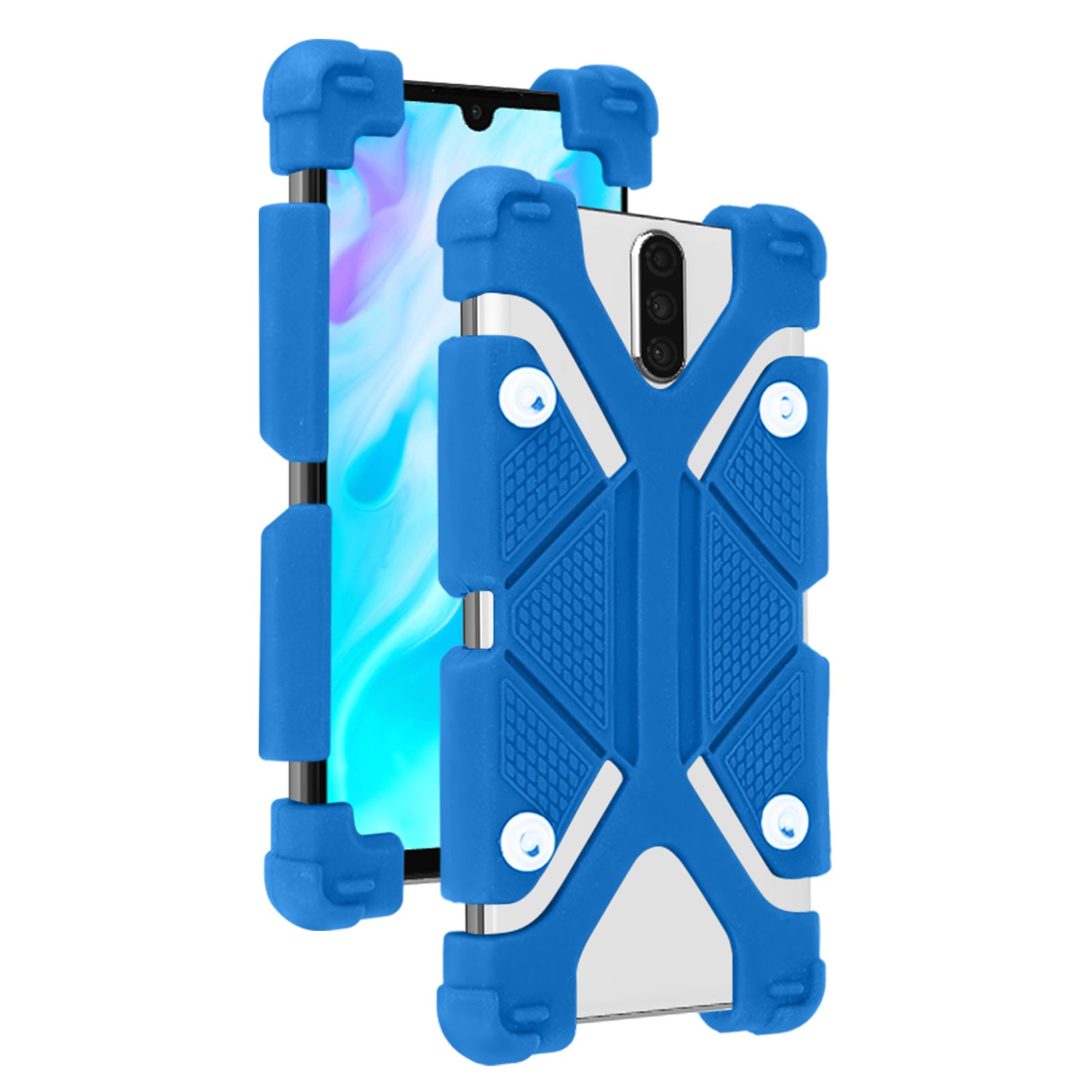 Universal shock-resistant bumper case for 4.7″– 5.3″ Smartphones, with kickstand