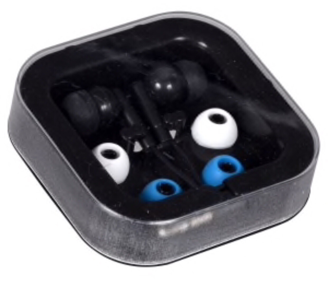 Earphones Ear Buds Black, (48-in) 4-ft, 3.5 mm Jack, with Case for Smartphones