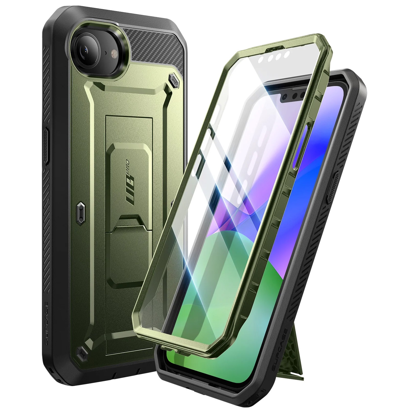 Supcase Integral Case for iPhone 16e Anti-shock Crutch Support, Green