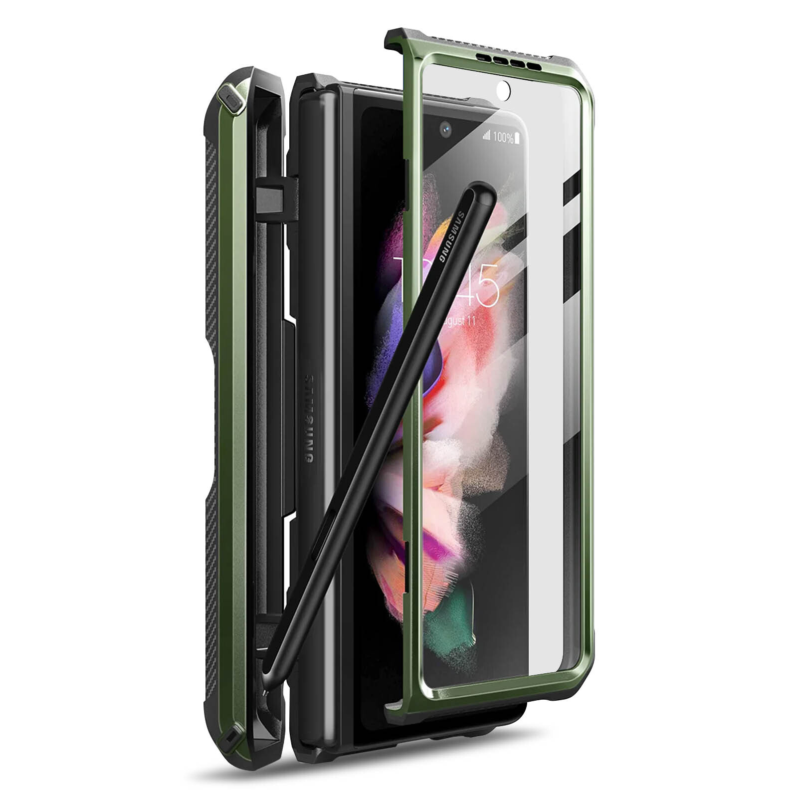 Case for Samsung Galaxy Z Fold 4 Multilayer Unicorn Beetle Pro Supcase green