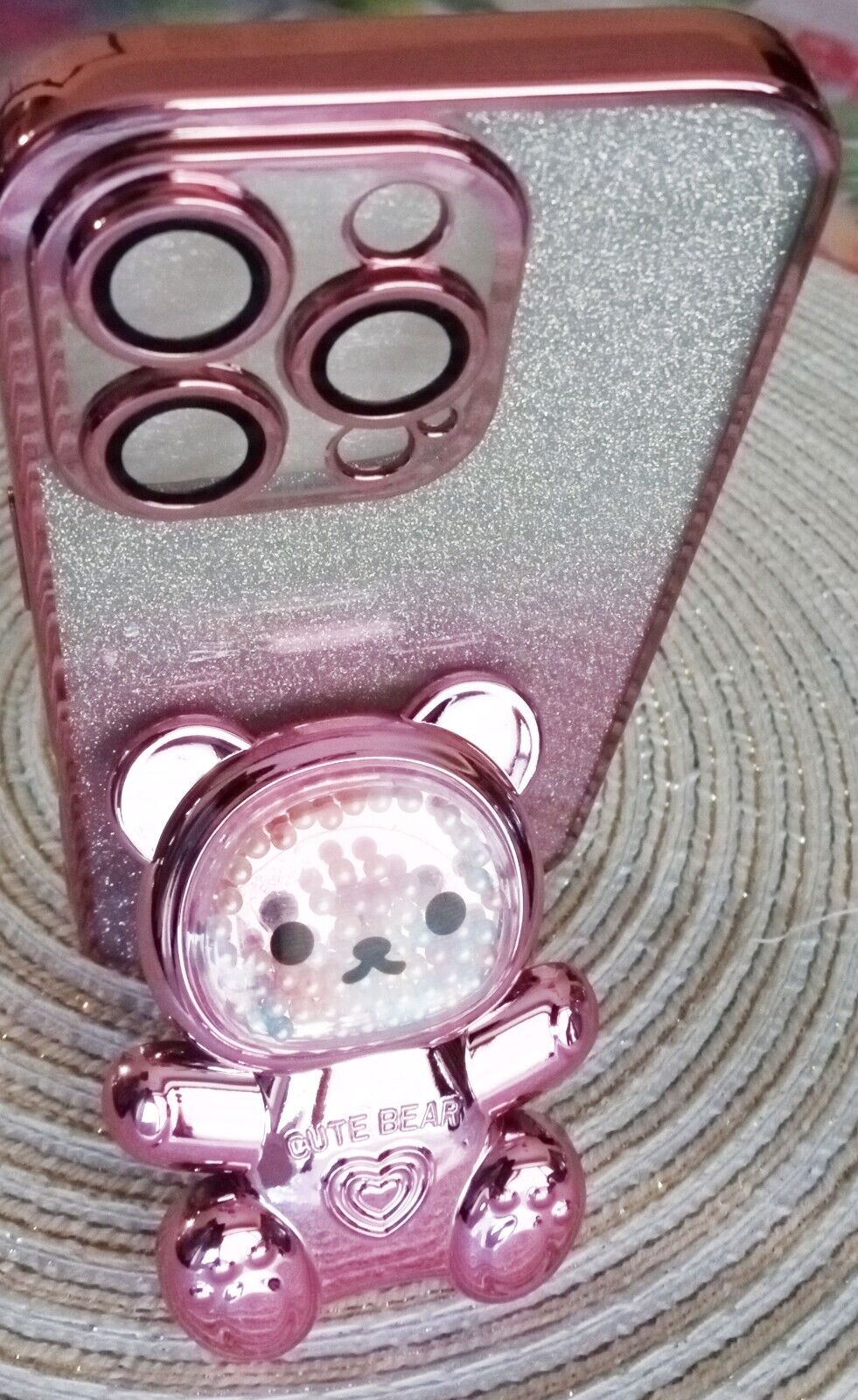 3D Cute Bear Apple Phone Case iphone 16 pro max luxury case