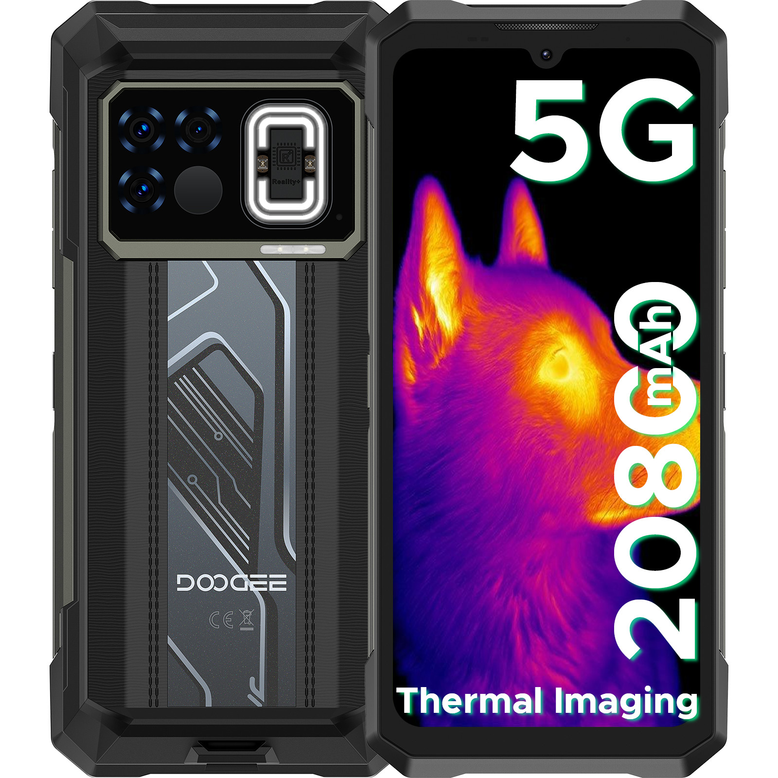 DOOGEE Fire6 Max 5G Thermal Image Rugged Smartphone 20GB+256GB 20800mAh Phone