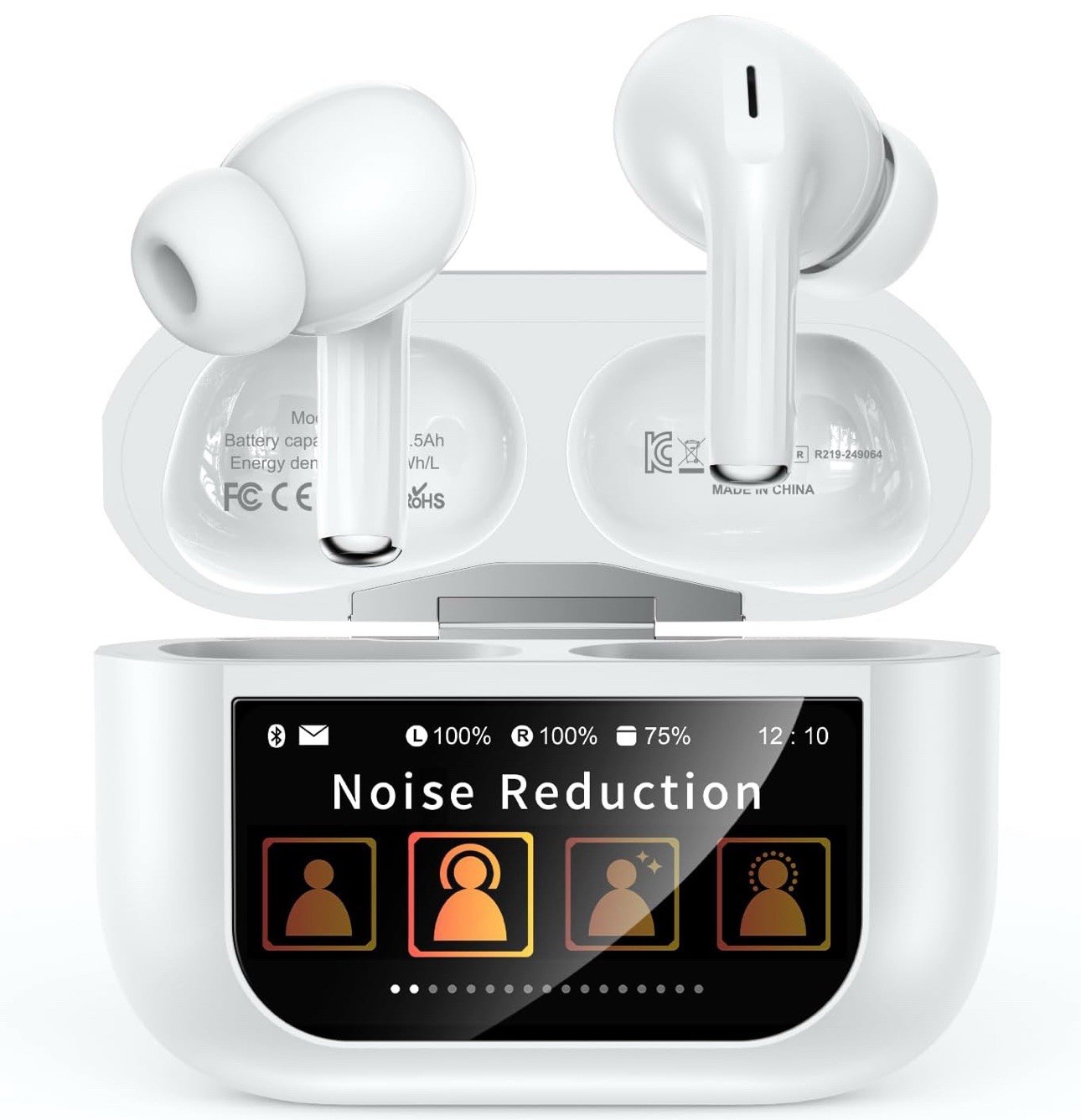 Wireless Earbuds, Bluetooth 5.4 Headphones Multi-Function Touch Screen Black