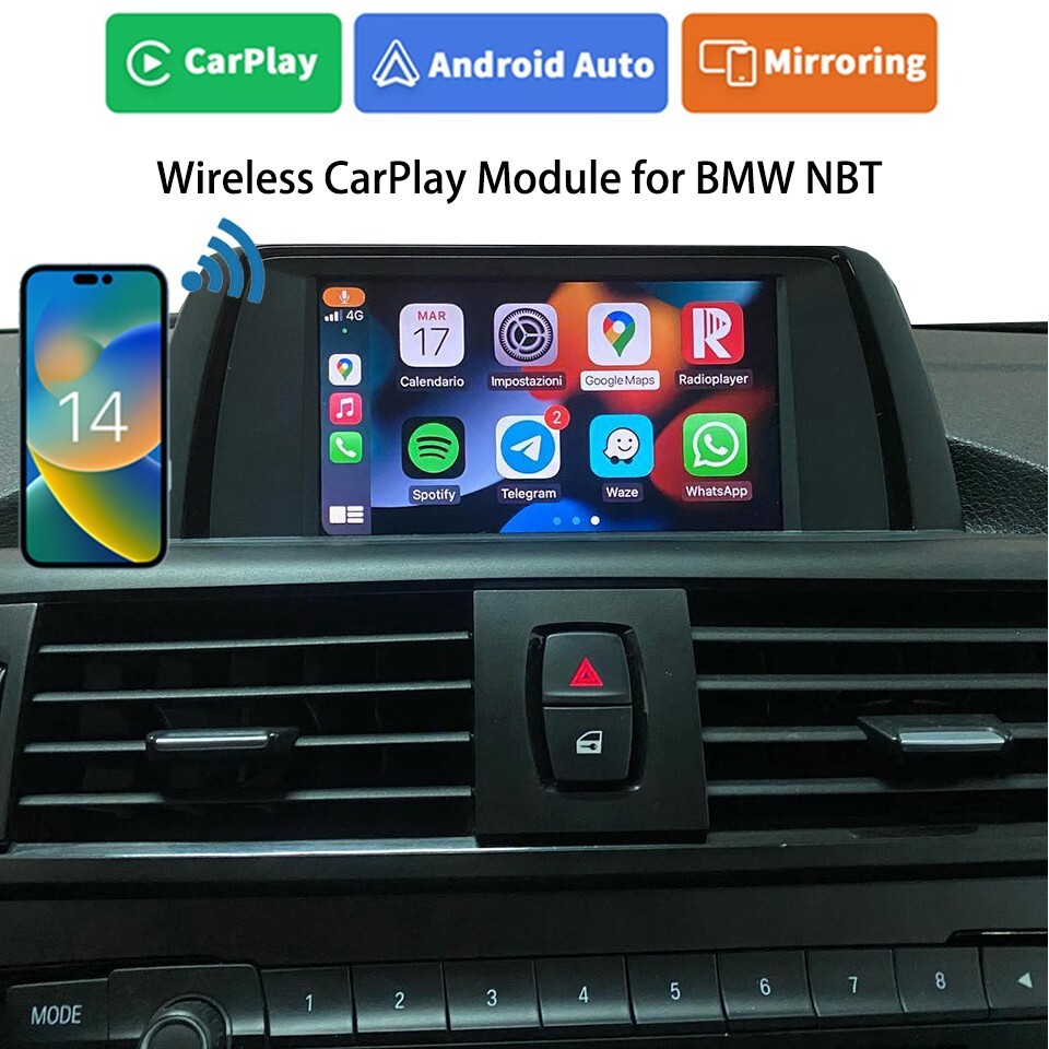 Wireless Apple CarPlay Adapters For BMW Android Auto Phone Mirror NBT Interface