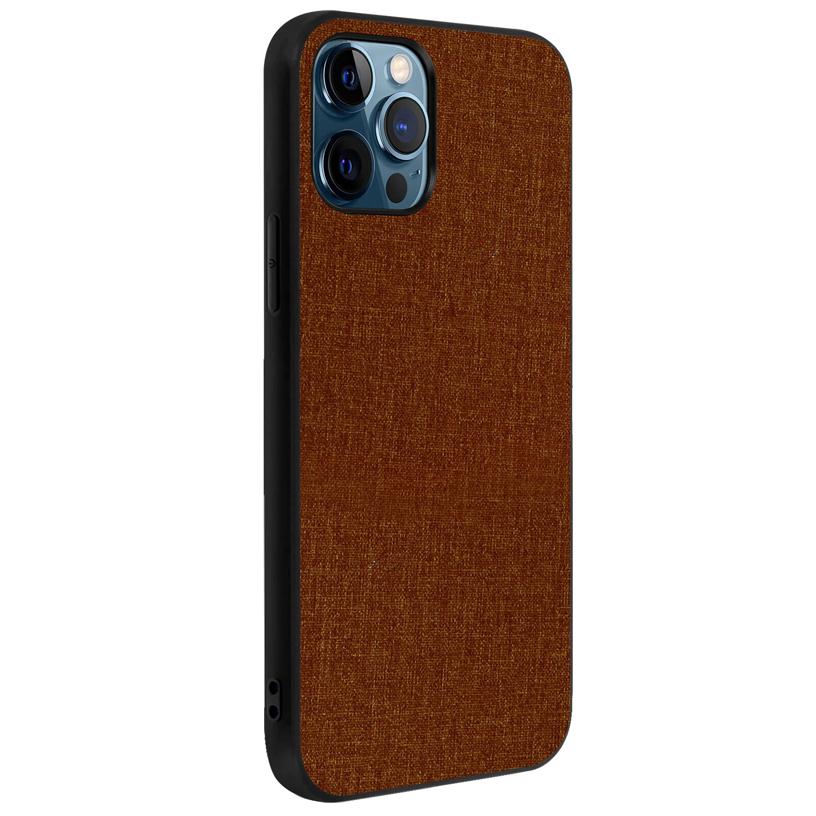 Case iPhone 12 Pro Max Hybrid Fabric finish Anti-tracking Washable brown