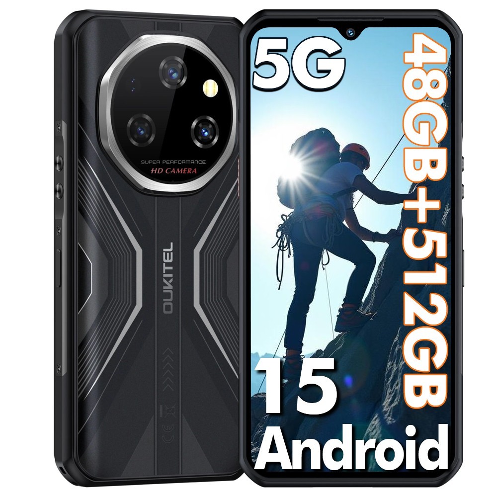 OUKITEL WP55 Pro 5G Rugged Smartphone 48GB+512GB 11000mAh Android 15 Cell Phone